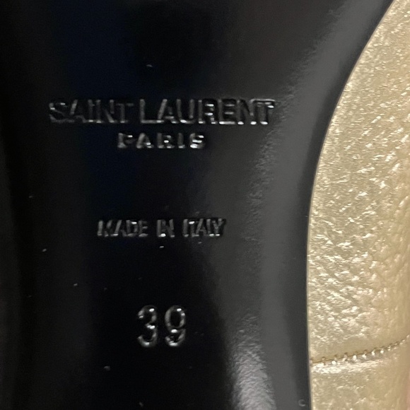 New Authentic Saint Laurent Babies Metallic Mary Jane Pumps - Picture 5 of 7